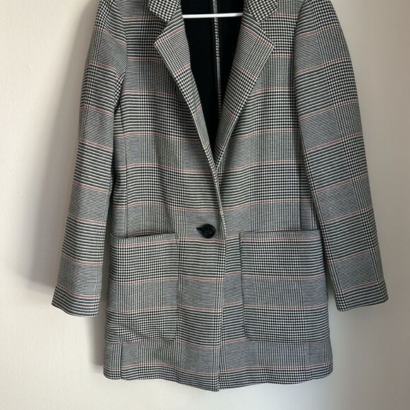Express women’s oversized houndstooth sweatshirt blazer suit jacket size XS EUC! - Picture 3 of 9